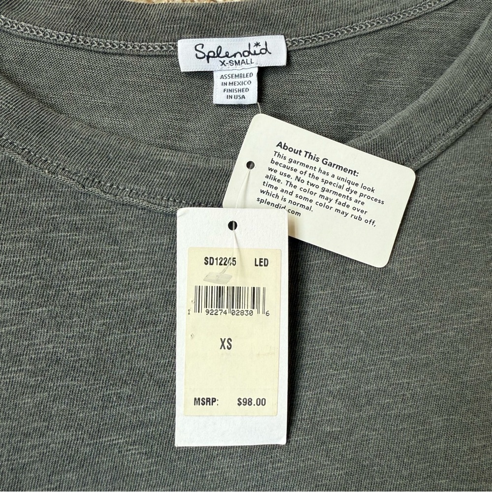 Splendid Gray Bell Sleeve Shift Dress XS Casual T-Shirt Dress Soft Knit - Picture 7 of 10